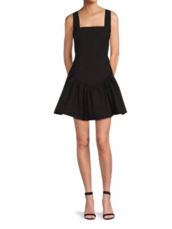 Caara Dresses & Skirts - CAARA Black Open Back Bow Mini Dress Cotton Fit & Flare Size M NWT